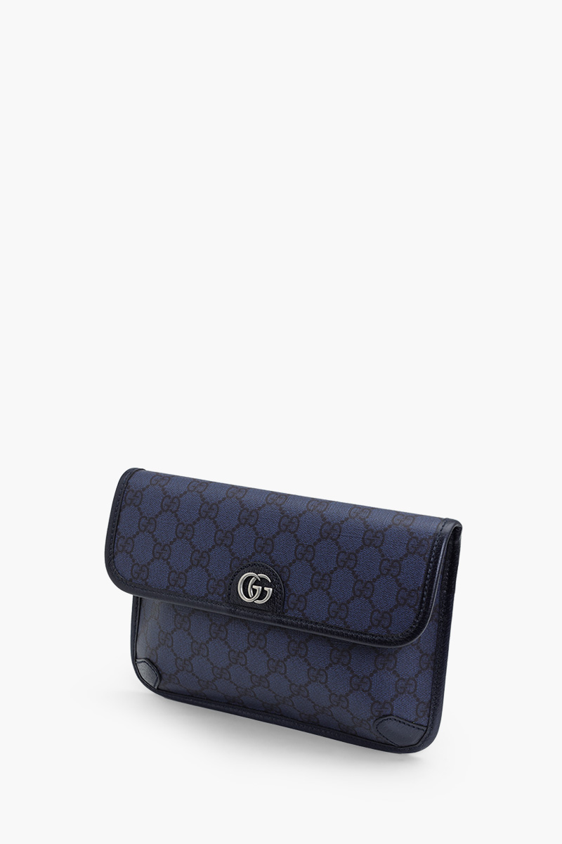 GUCCI Small GG Supreme Ophidia Belt Bag in Blue/Black 2