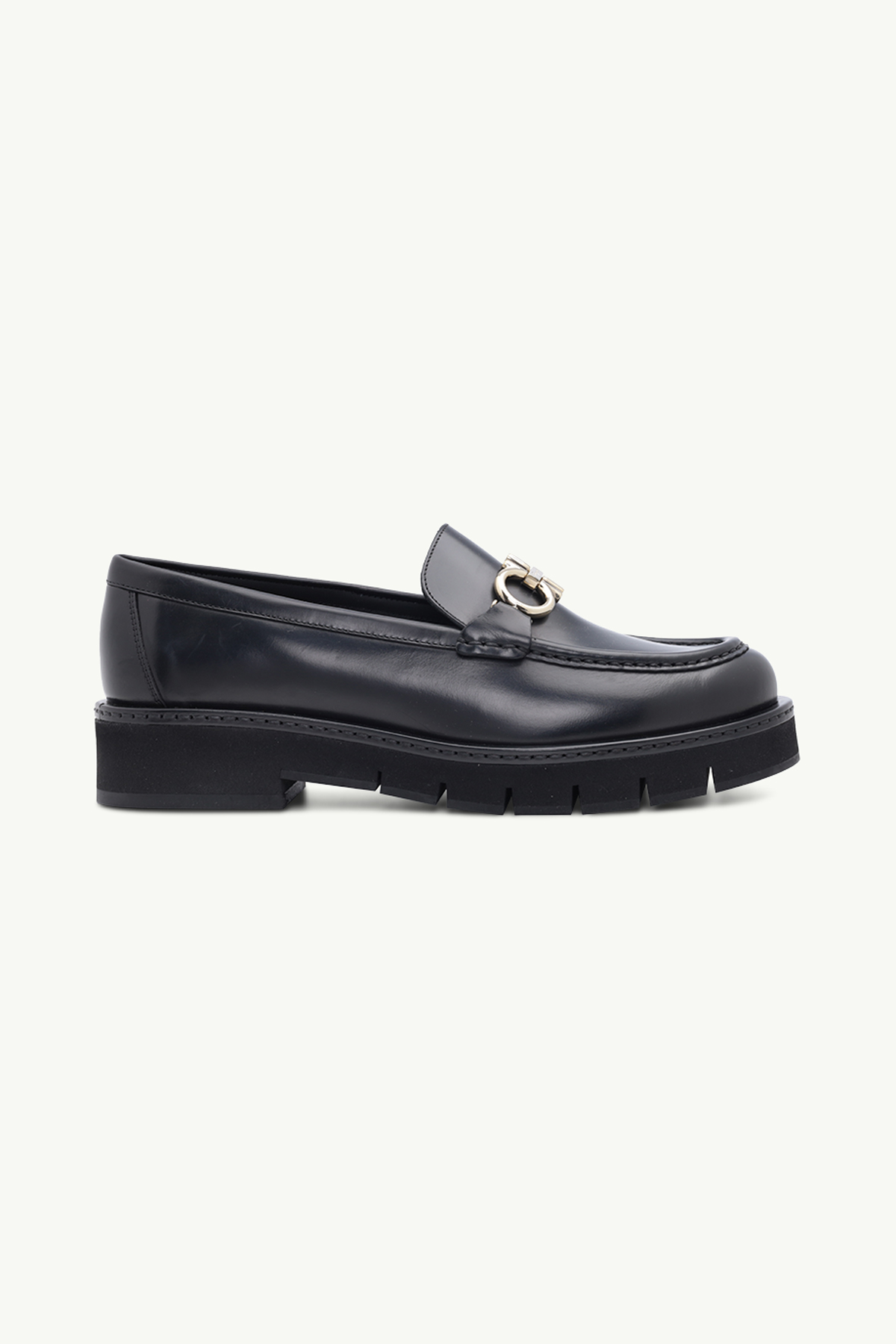 SALVATORE FERRAGAMO Women Gancini Heel 2cm Loafer in Black Calf Leather 0