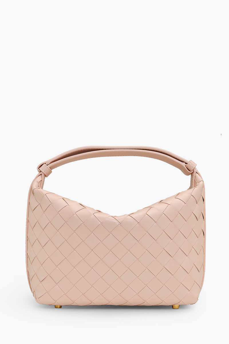BOTTEGA VENETA Mini Wallace Intrecciato Shoulder Bag in Cameo Soft Calfskin 0