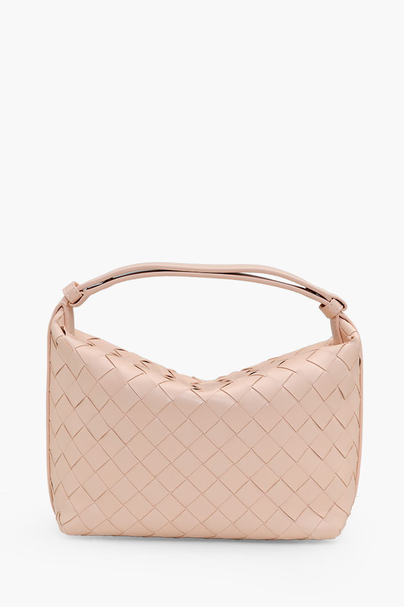 BOTTEGA VENETA Mini Wallace Intrecciato Shoulder Bag in Cameo Soft Calfskin 1