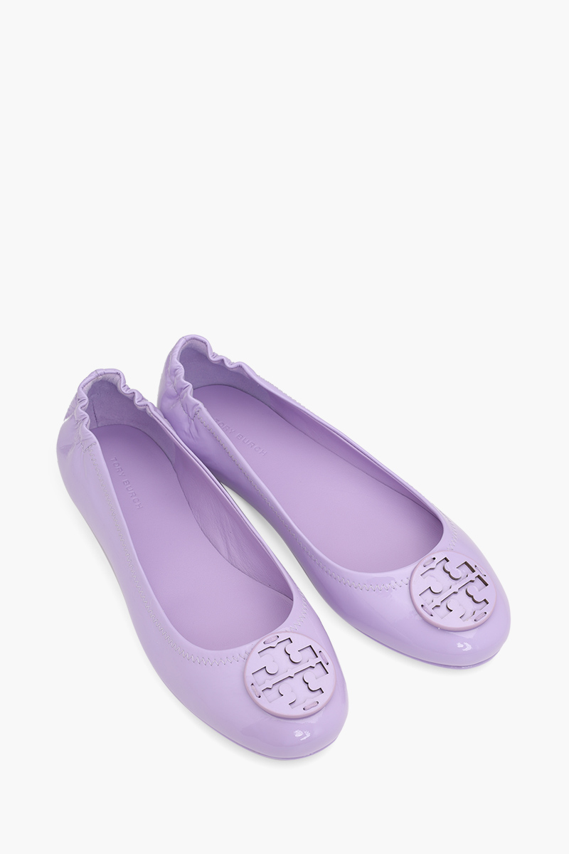 TORY BURCH Minnie Travel Flat in Lavender Clouds Patent 1