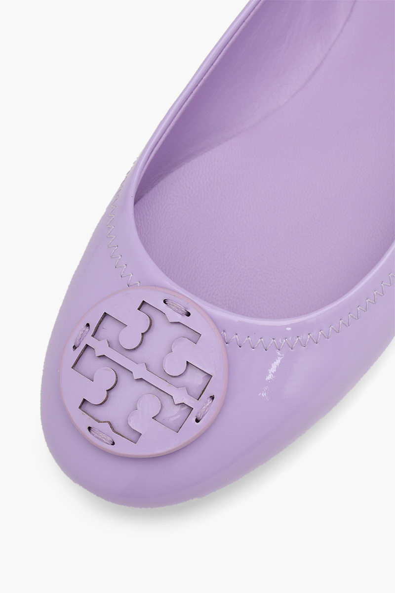 TORY BURCH Minnie Travel Flat in Lavender Clouds Patent 4