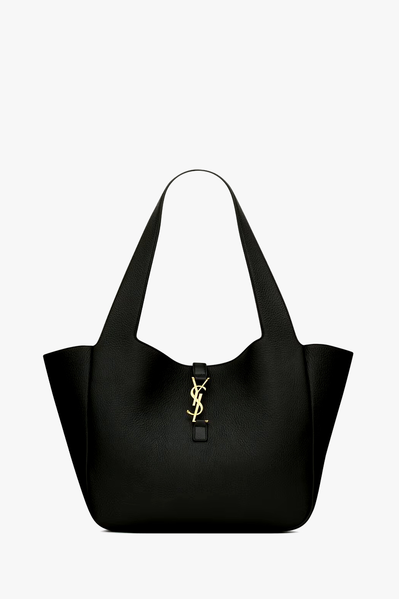 SAINT LAURENT East/West Le 5 A 7 Bea Tote Bag in Black Grained Deerskin Leather 0