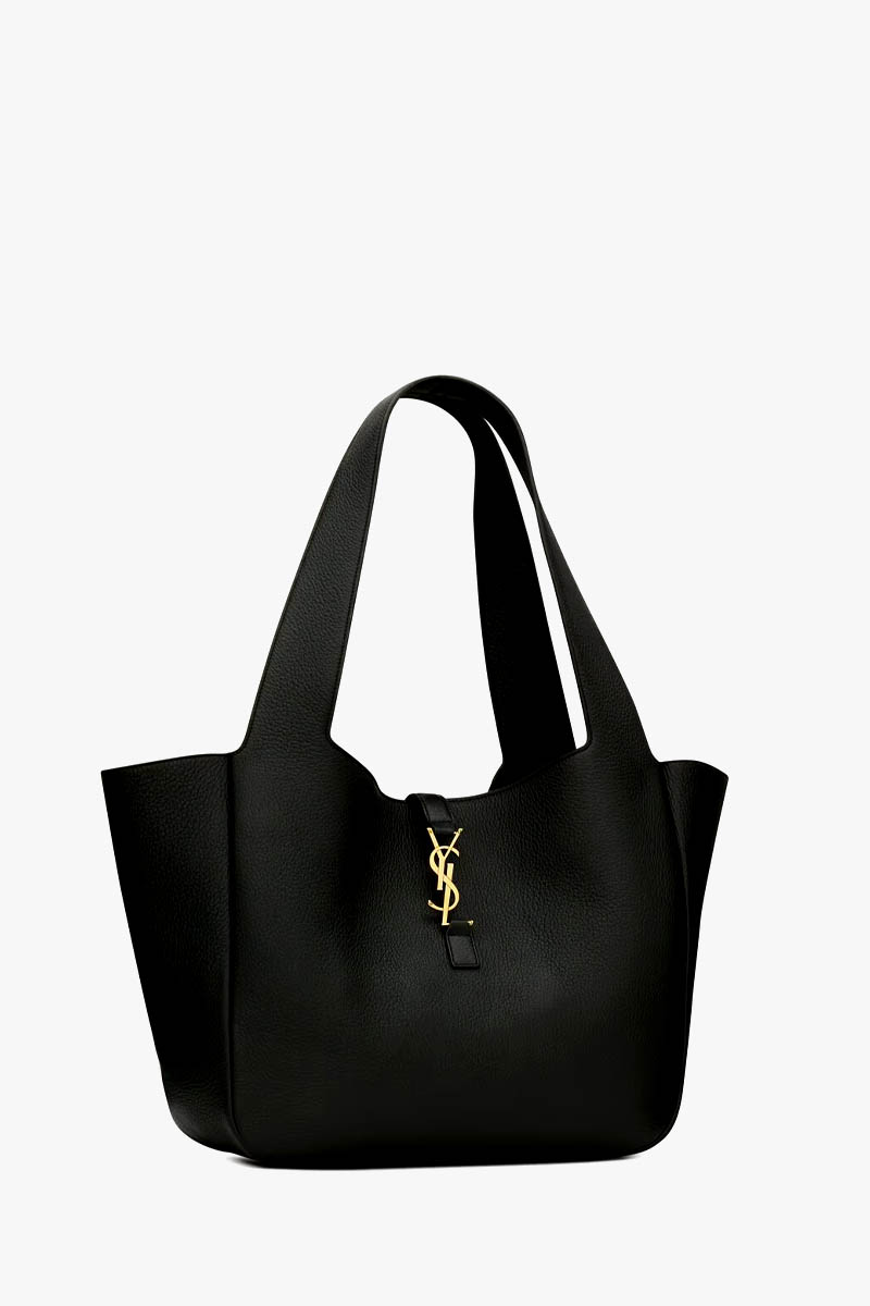 SAINT LAURENT East/West Le 5 A 7 Bea Tote Bag in Black Grained Deerskin Leather 1