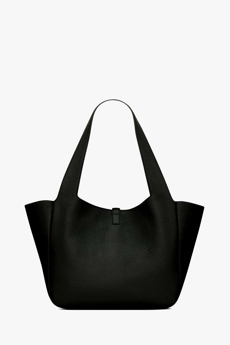 SAINT LAURENT East/West Le 5 A 7 Bea Tote Bag in Black Grained Deerskin Leather 2