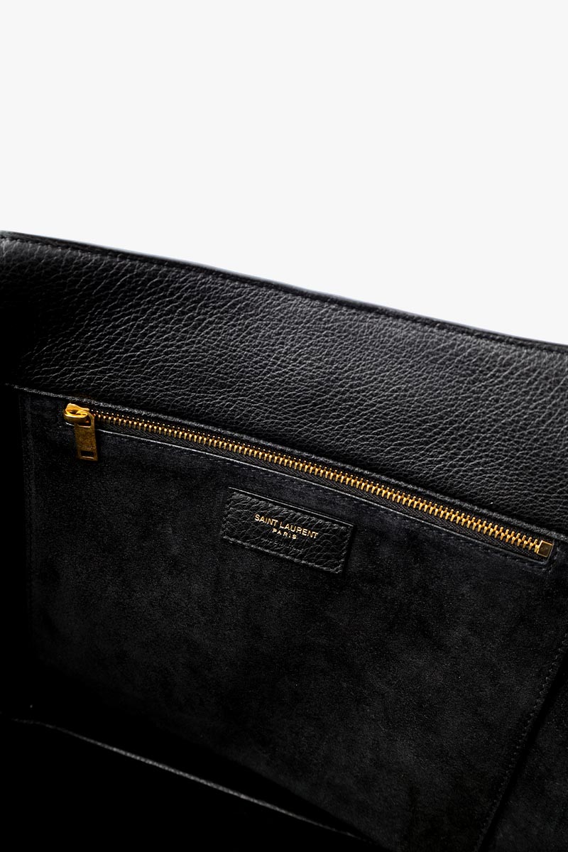 SAINT LAURENT East/West Le 5 A 7 Bea Tote Bag in Black Grained Deerskin Leather 4