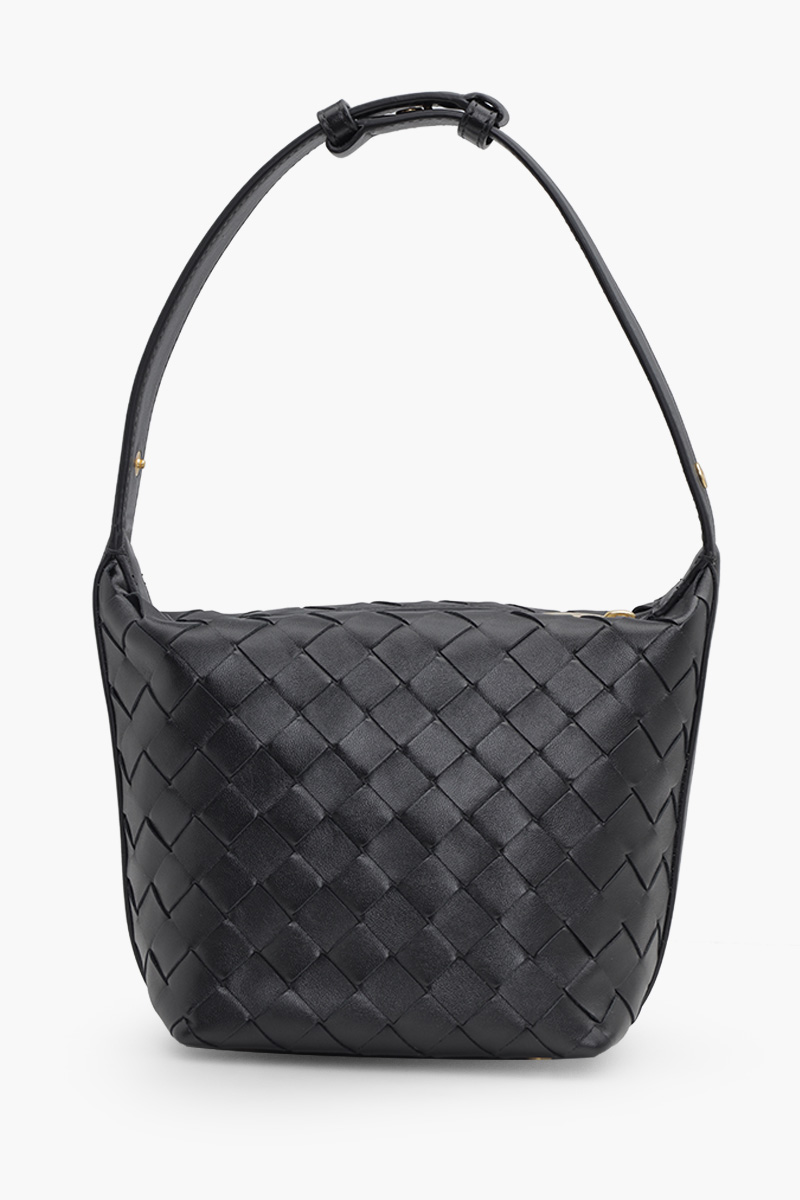 BOTTEGA VENETA Candy Wallace Intrecciato Shoulder Bag in Black GHW Soft Calfskin Leather 1