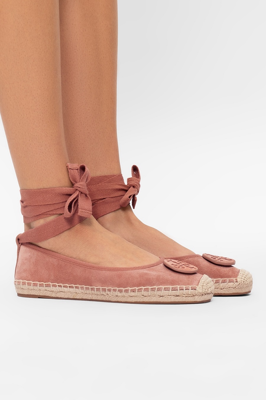 TORY BURCH Women Minnie Ballet Espadrilles in Malva Suede with Ankle Ties 3