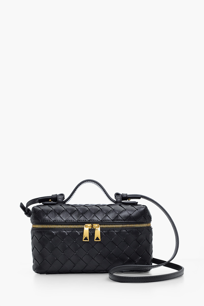 BOTTEGA VENETA Vanity Case Intrecciato Bag in Black GHW 0