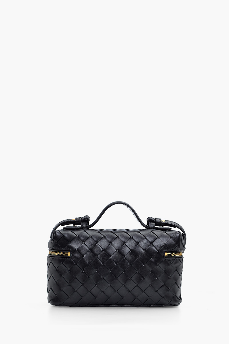 BOTTEGA VENETA Vanity Case Intrecciato Bag in Black GHW 1