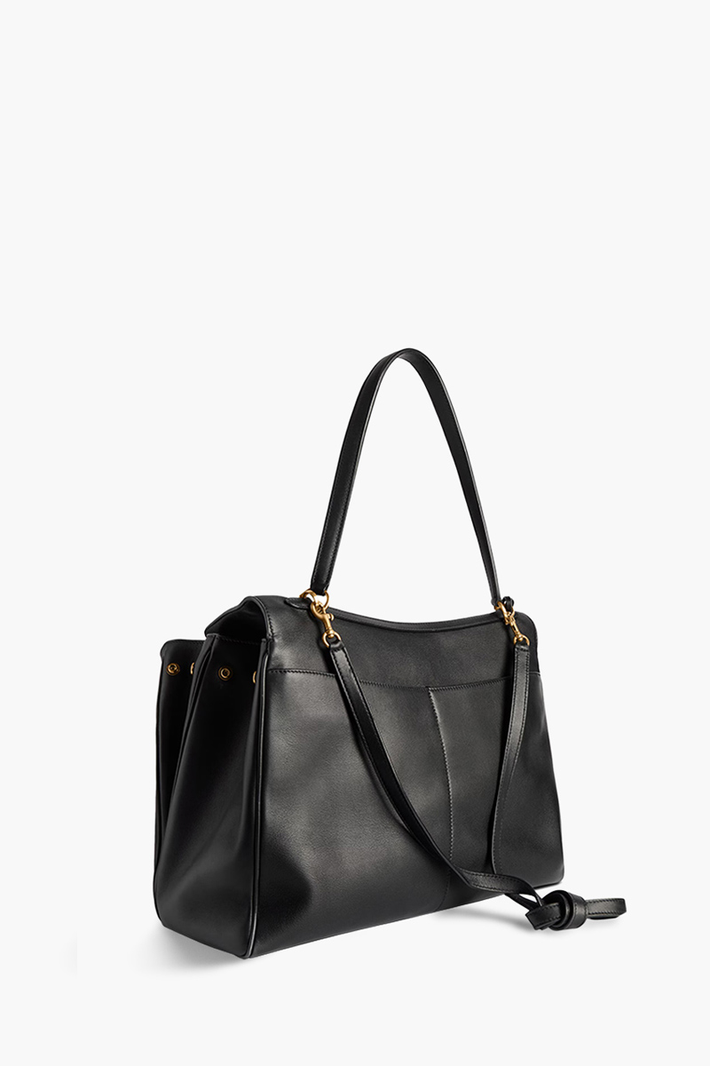 BALENCIAGA Large Rodeo Handbag in Black Smooth Calfskin 1
