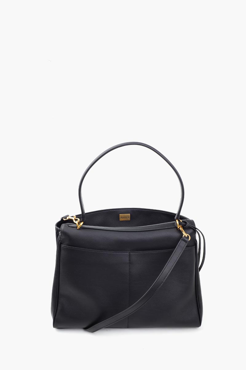 BALENCIAGA Medium Rodeo Handbag in Black Smooth Calfskin 2