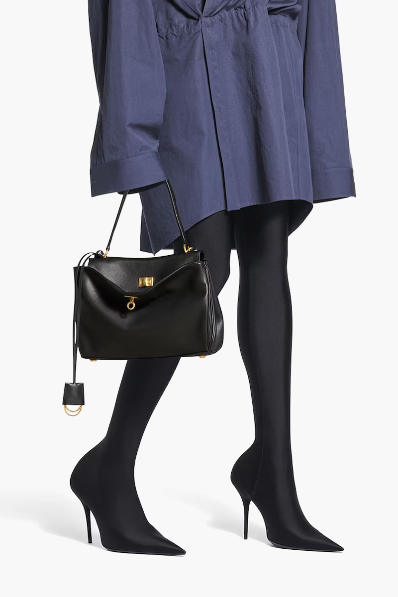 BALENCIAGA Small Rodeo Shoulder Bag in Black Smooth Calfskin GHW 3