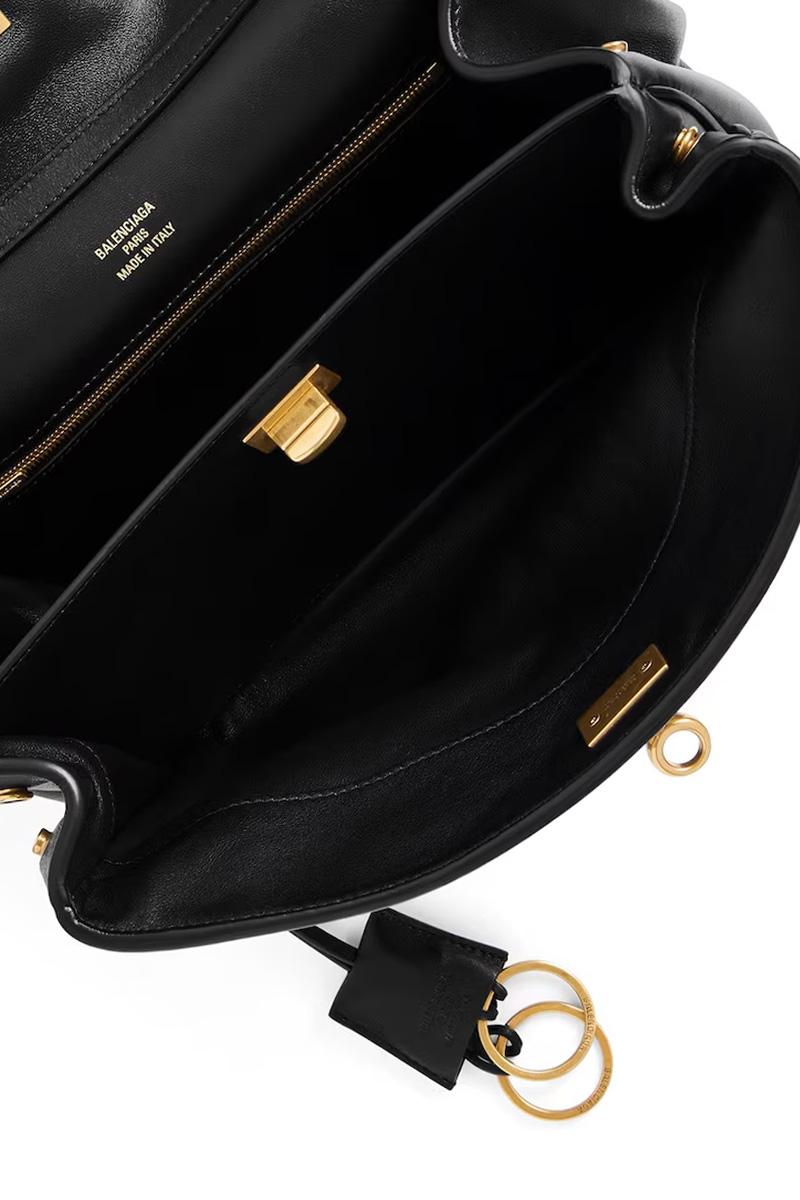BALENCIAGA Small Rodeo Shoulder Bag in Black Smooth Calfskin GHW 4