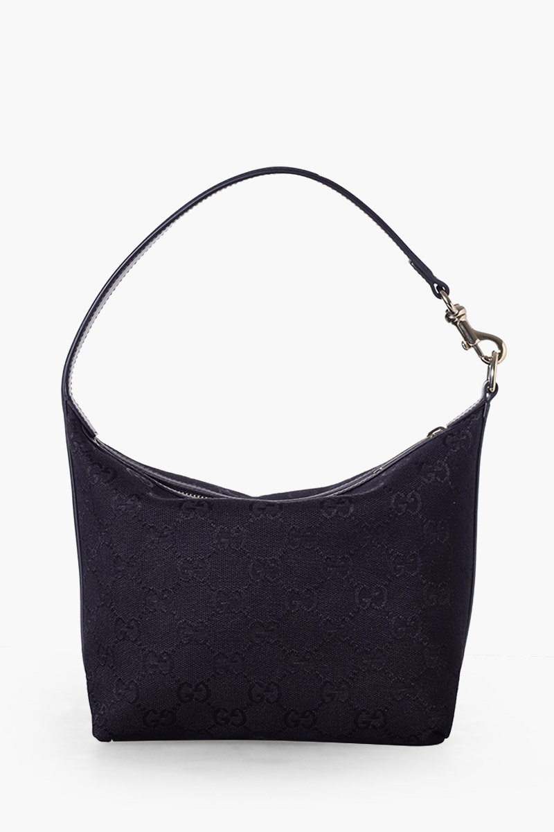 GUCCI Super Mini Original GG Shoulder Bag in Black Canvas 1