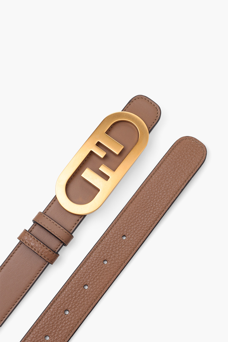 FENDI Reversible Belt 3cm in Cuoio Leather with O'Lock Buckle 2