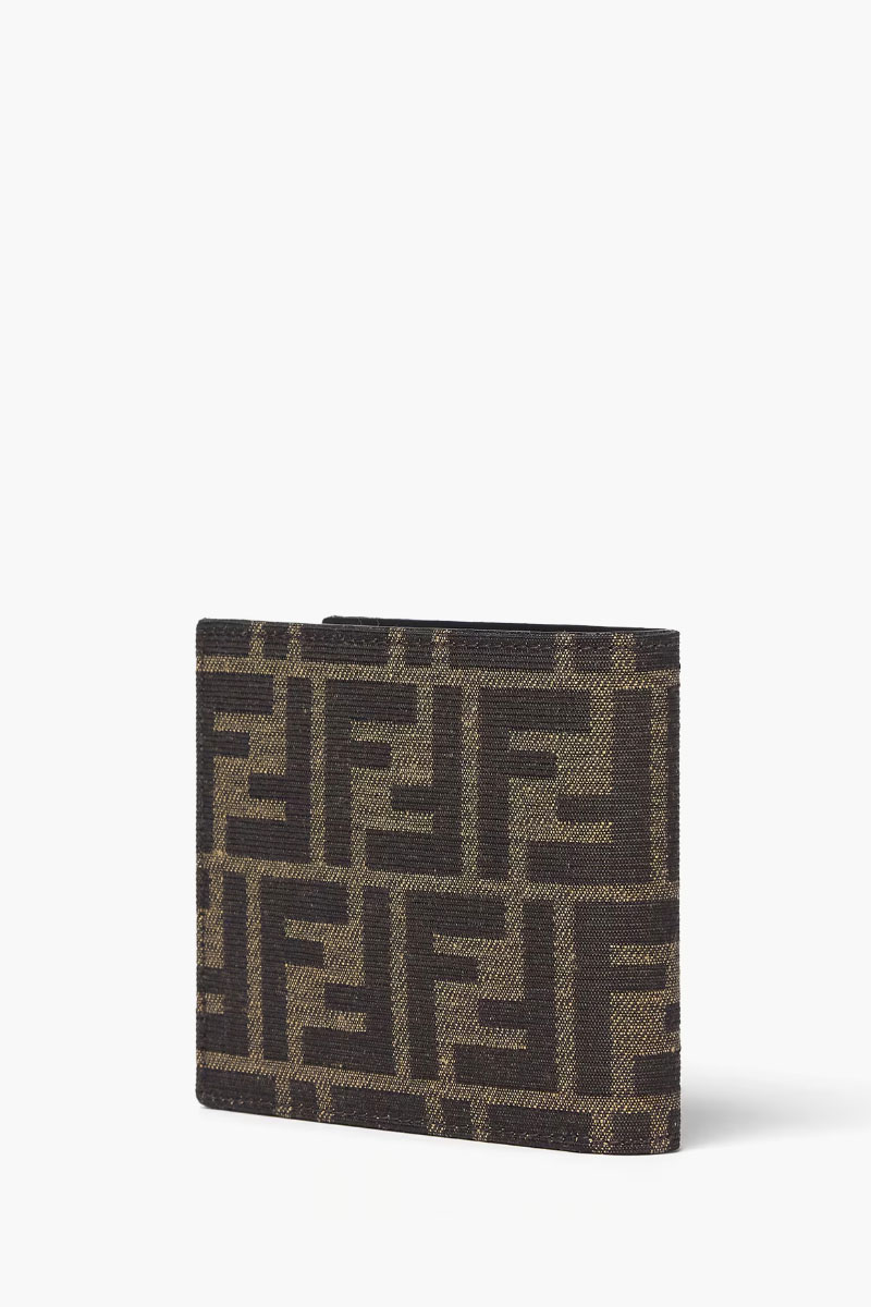 FENDI FF Fendi Roma Lettering Wallet in Brown/Tobacco Fabric 1