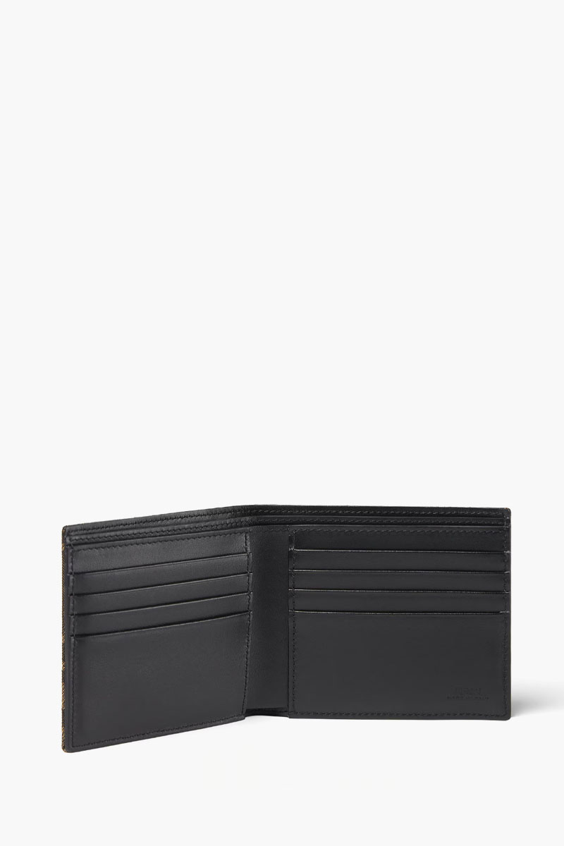 FENDI FF Fendi Roma Lettering Wallet in Brown/Tobacco Fabric 2