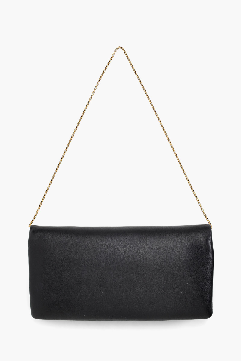 SAINT LAURENT Mini Calypso Bag in Black Lambskin with Chain Shoulder Strap 1