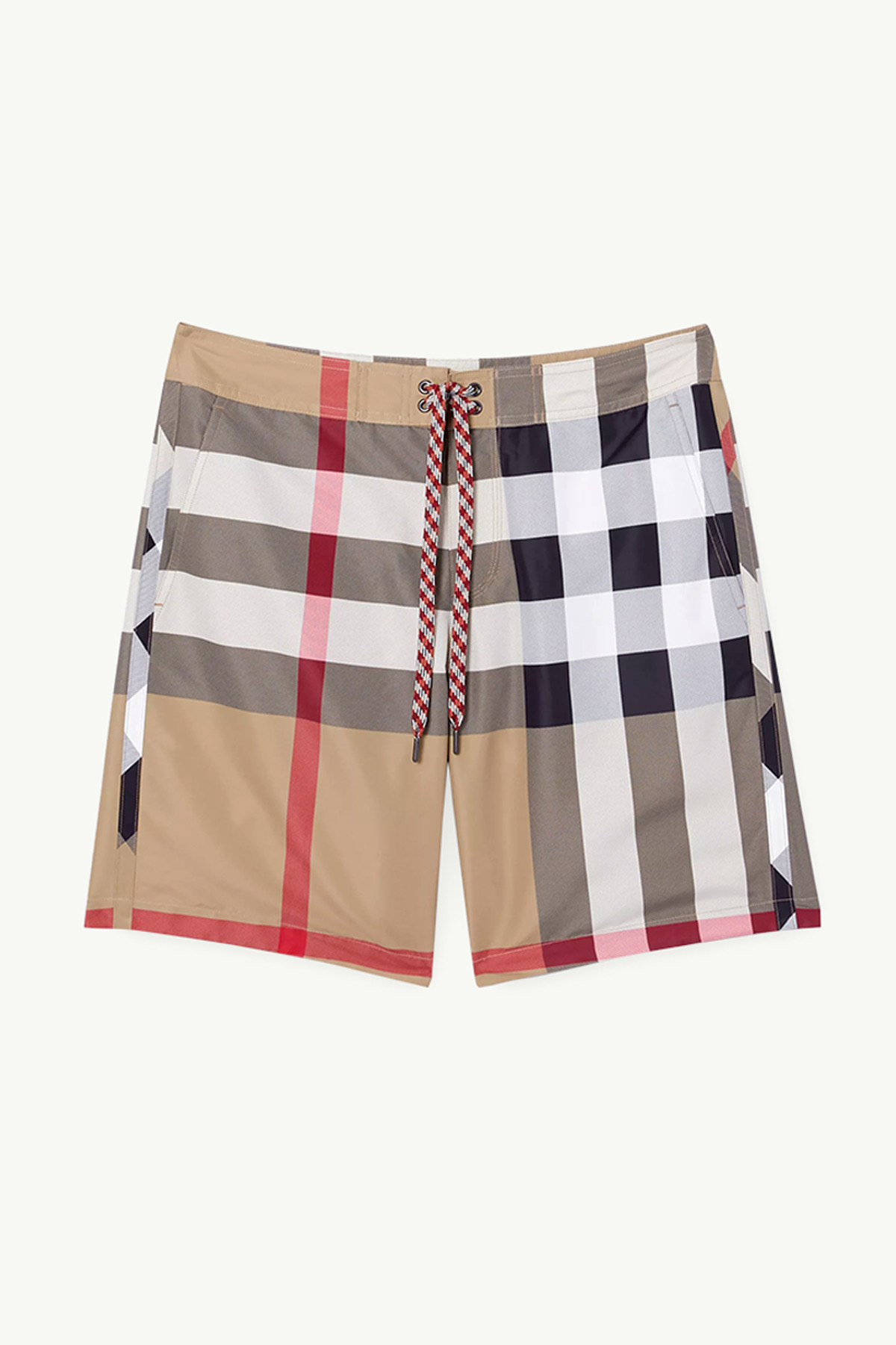 BURBERRY Men Breton Exploded Check Swim Shorts in Archive Beige 0