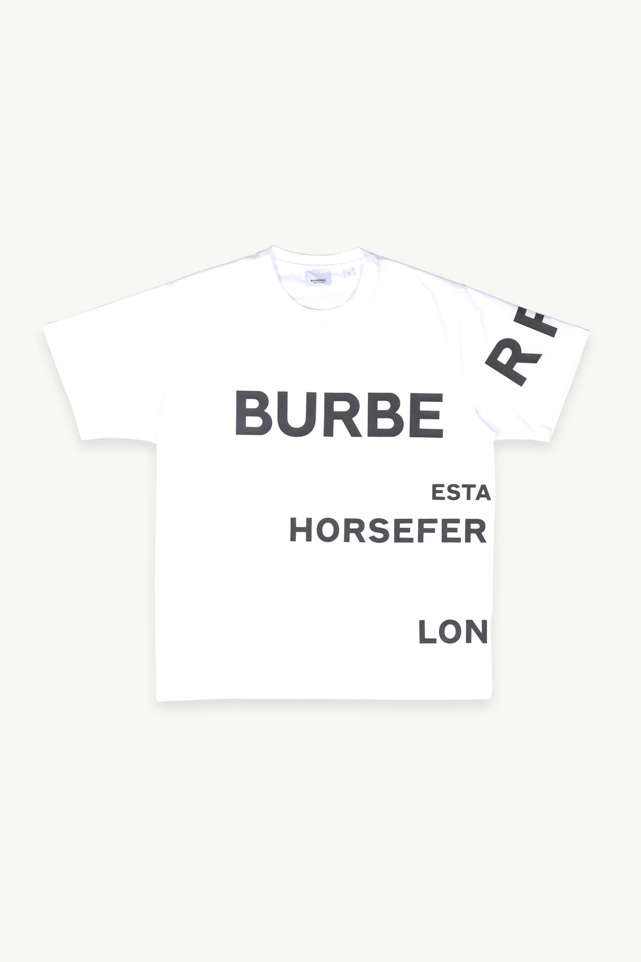 BURBERRY Men Horseferry Print Cotton Oversized T-Shirt in White 0