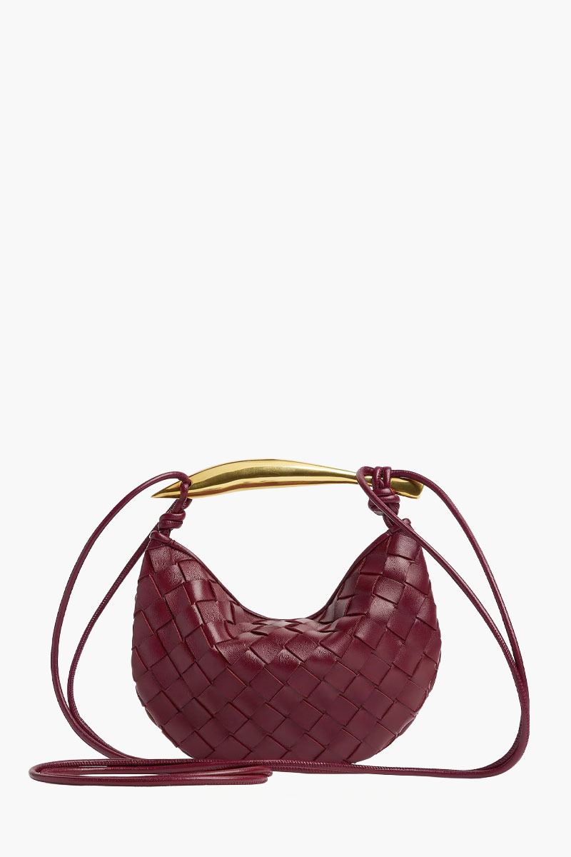 BOTTEGA VENETA Baby Sardine Intrecciato Crossbody Bag in Barolo Lambskin 1