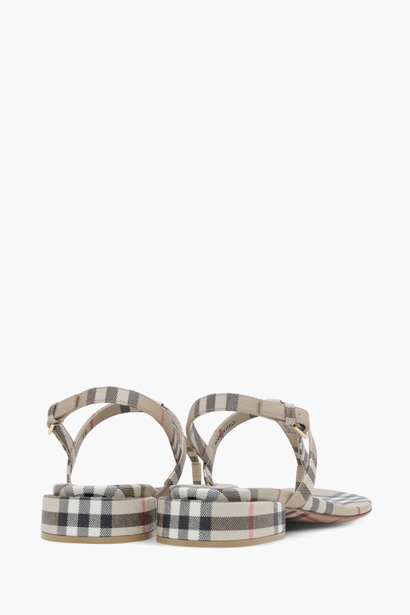 BURBERRY Women Vintage Check and Lambskin Ankle Strap Sandals in Archive Beige 2