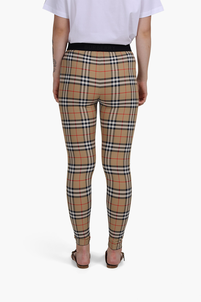 BURBERRY Women Vintage Check Pattern Ankle Length Leggings in Archive Beige 1