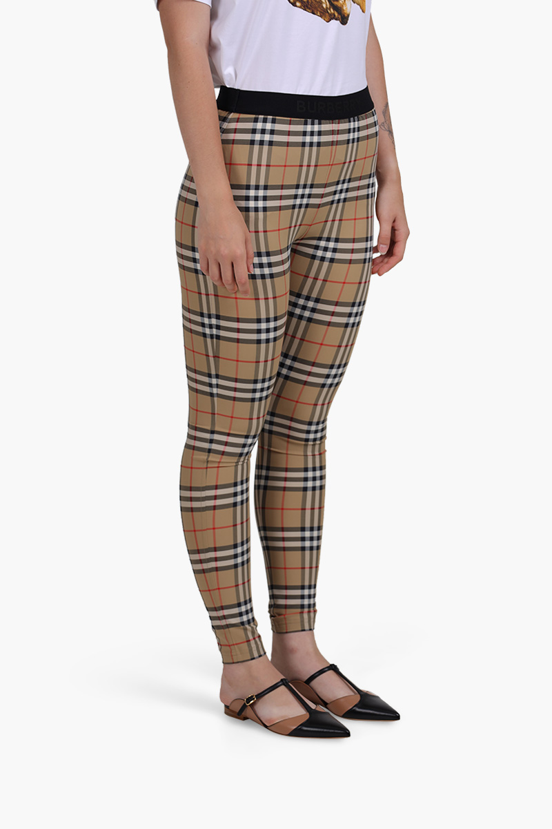 BURBERRY Women Vintage Check Pattern Ankle Length Leggings in Archive Beige 2