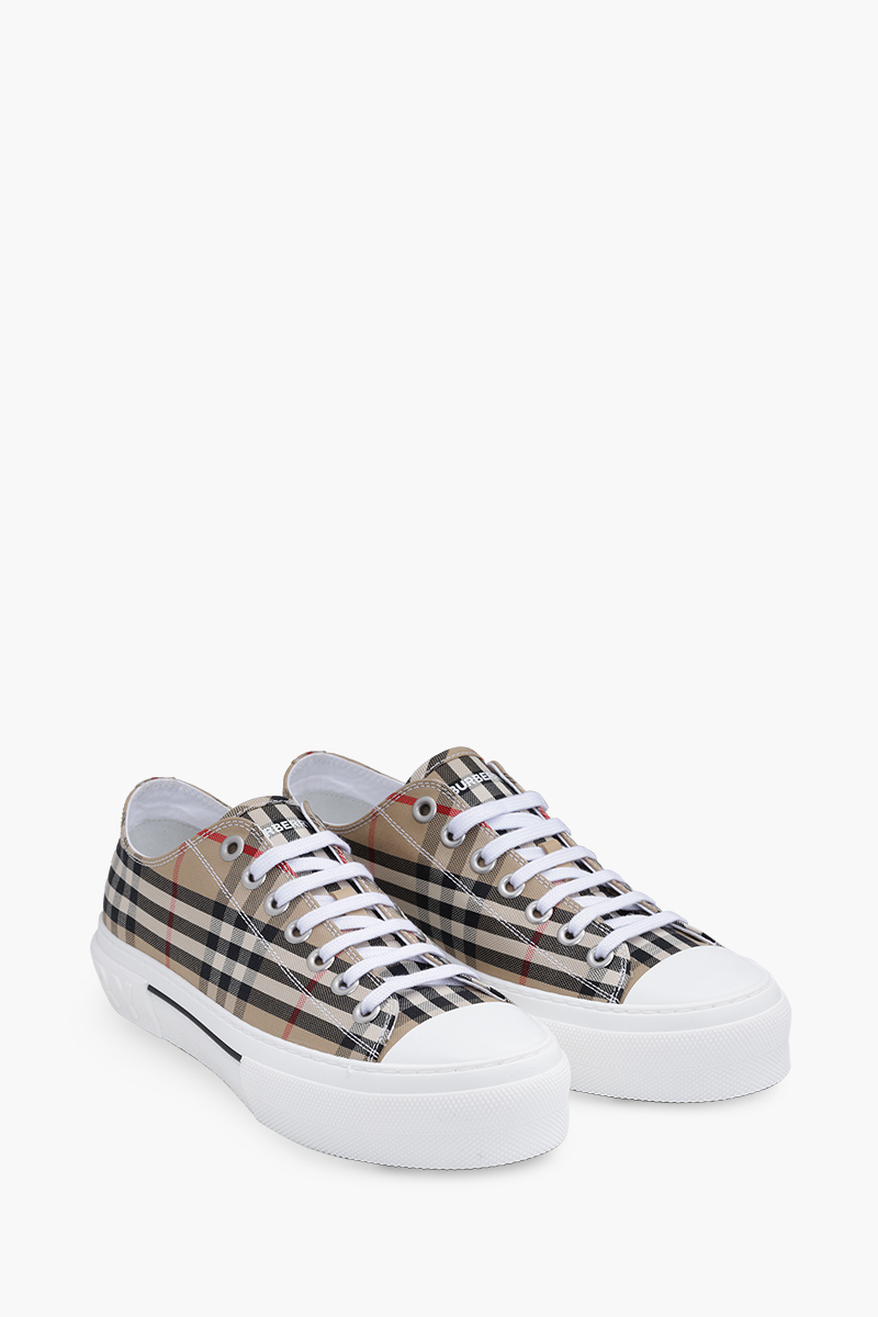 BURBERRY Men Vintage Check Leather Sneakers in Archive Beige 1