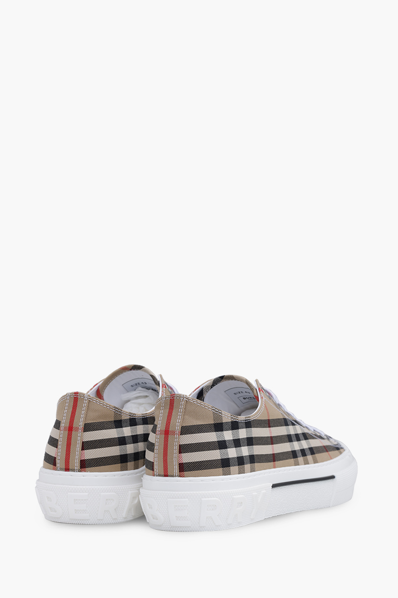 BURBERRY Men Vintage Check Leather Sneakers in Archive Beige 2