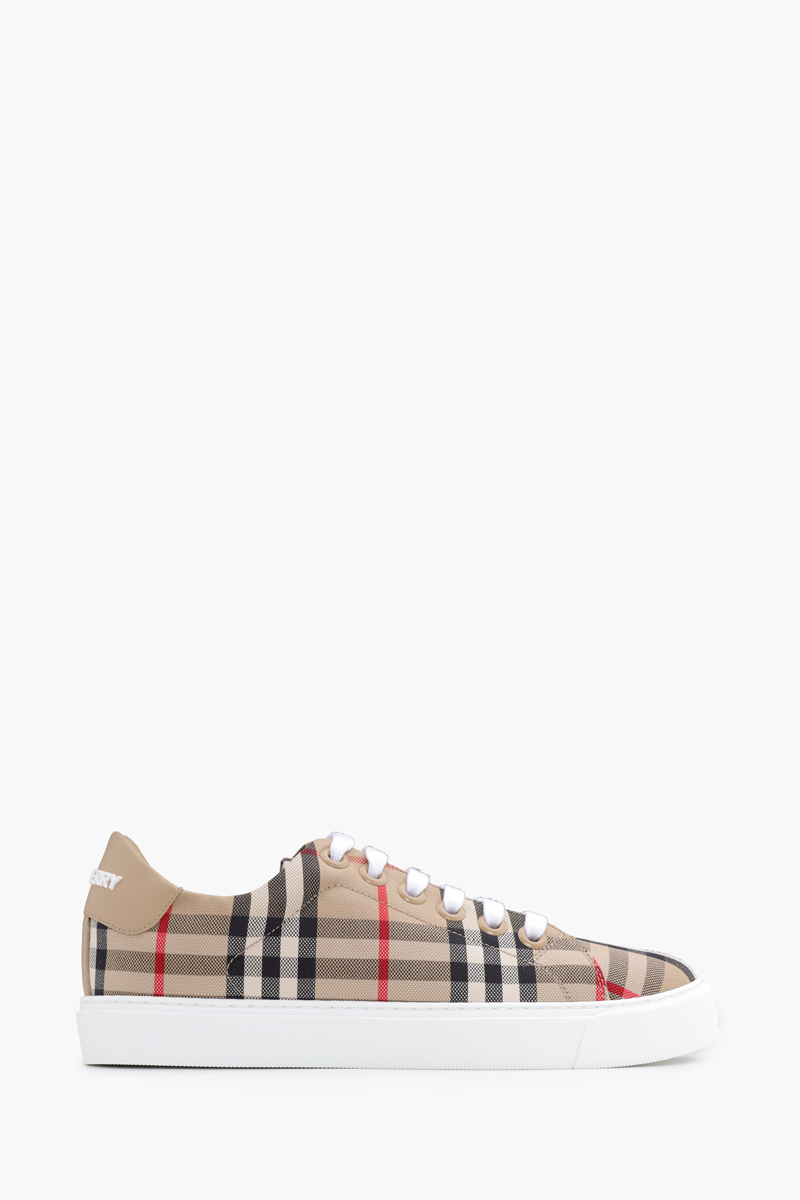 BURBERRY Women Vintage Check Leather Sneakers in Archive Beige 0