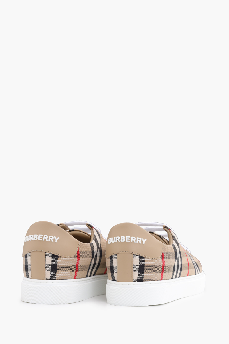 BURBERRY Women Vintage Check Leather Sneakers in Archive Beige 2