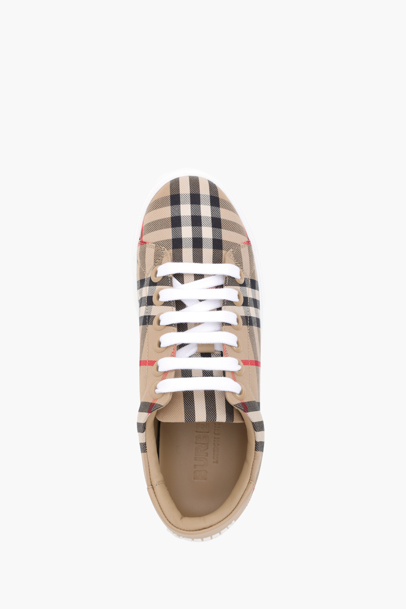 BURBERRY Women Vintage Check Leather Sneakers in Archive Beige 3