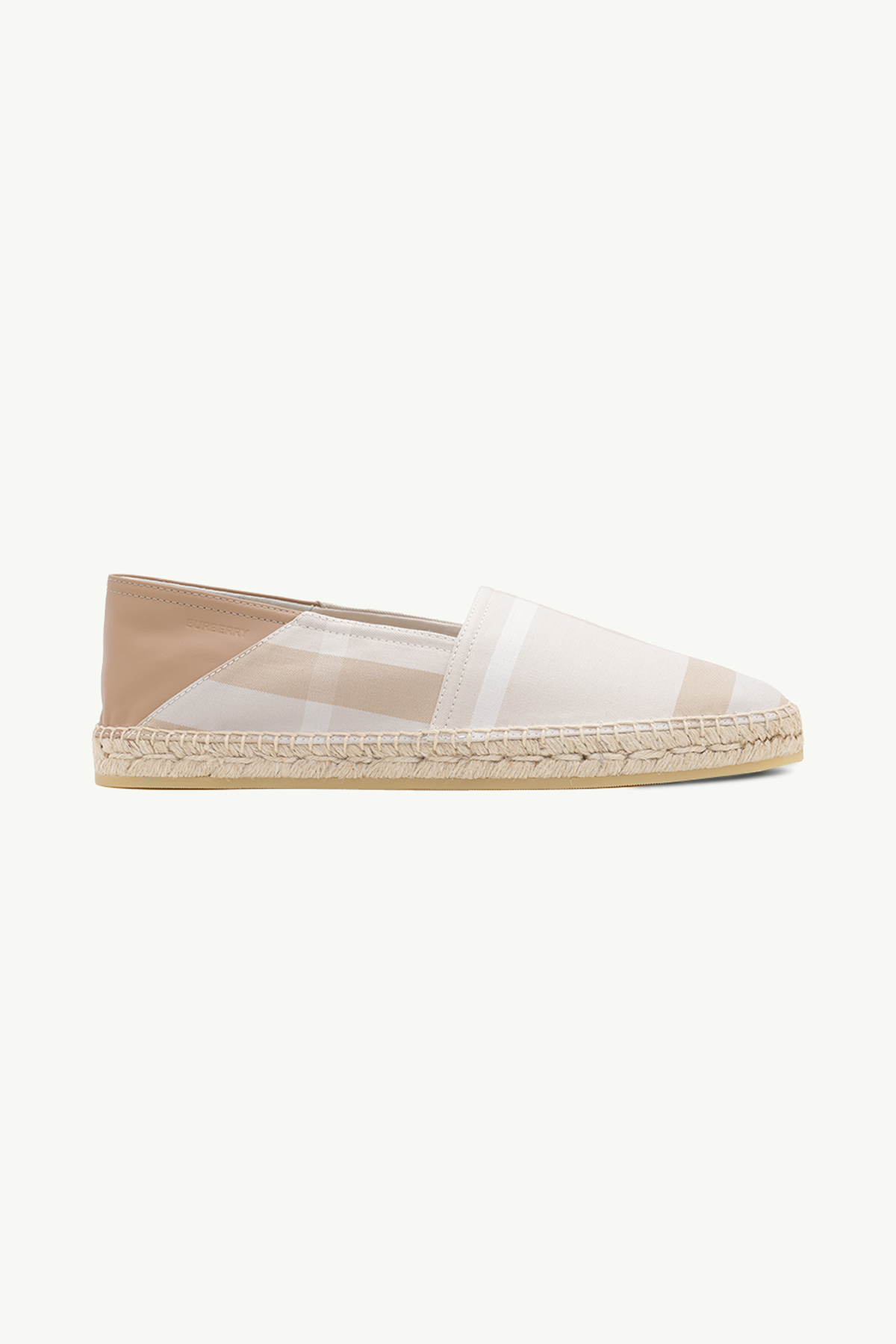 BURBERRY Men Classic Check Espadrilles in Soft Fawn Cotton and Leather 0