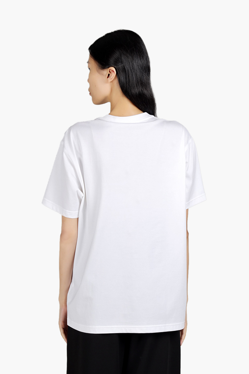 BURBERRY Women Check Pocket Cotton Oversized T-Shirt in White 1