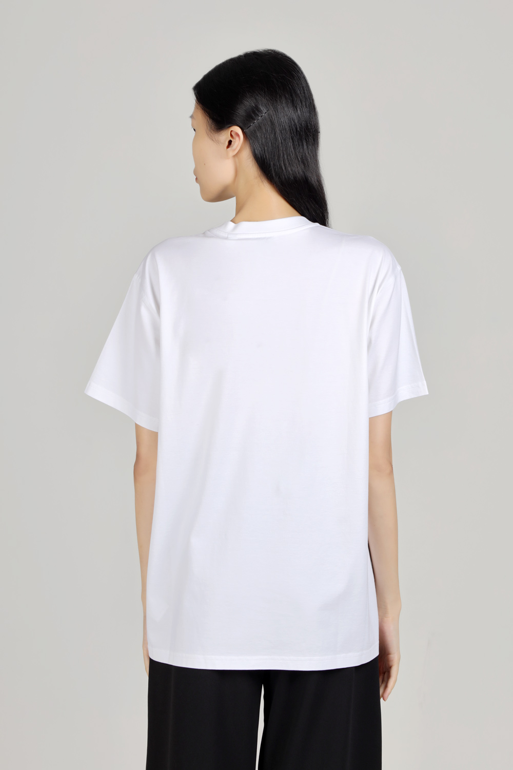 BURBERRY Women Map Print Cotton Oversized T-Shirt in White 2