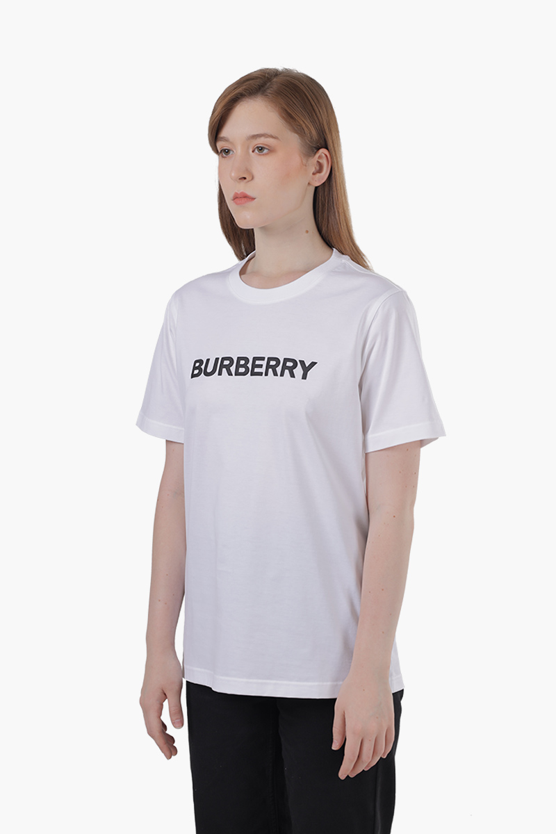 BURBERRY Women Organic Cotton Logo Print T-Shirt in White 2