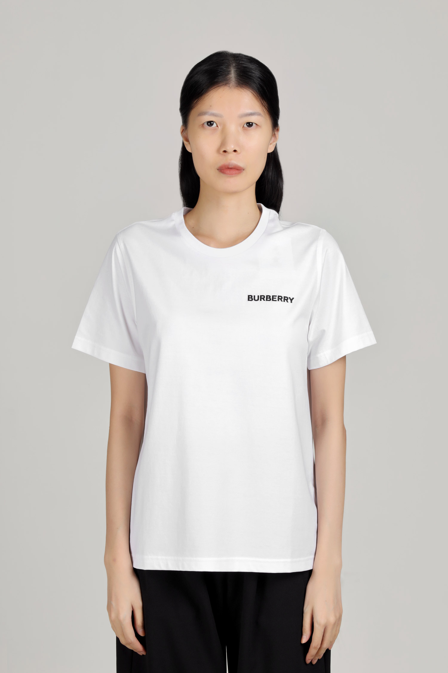 BURBERRY Women Margot Monogram Motif Cotton T-Shirt in White 1