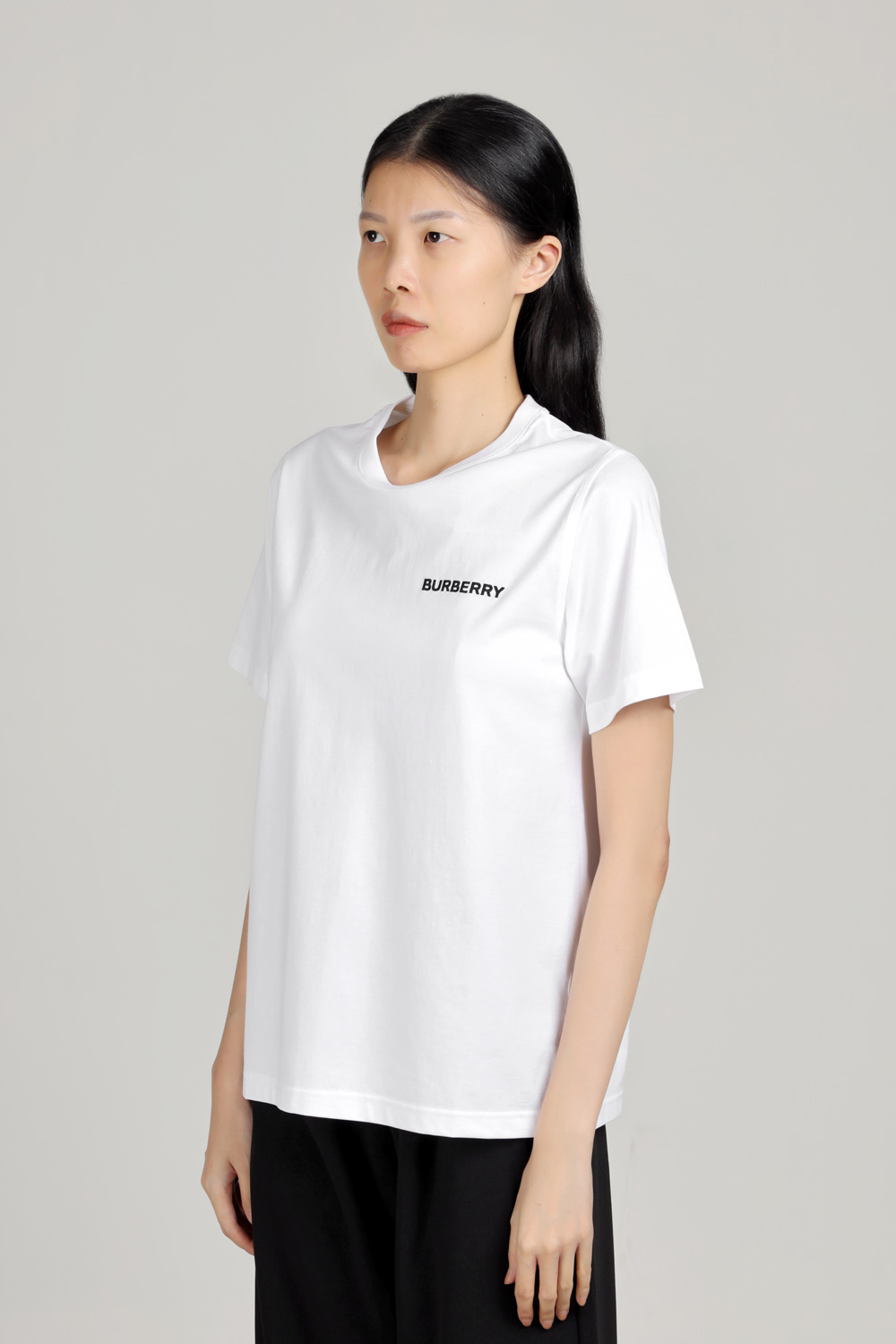 BURBERRY Women Margot Monogram Motif Cotton T-Shirt in White 3