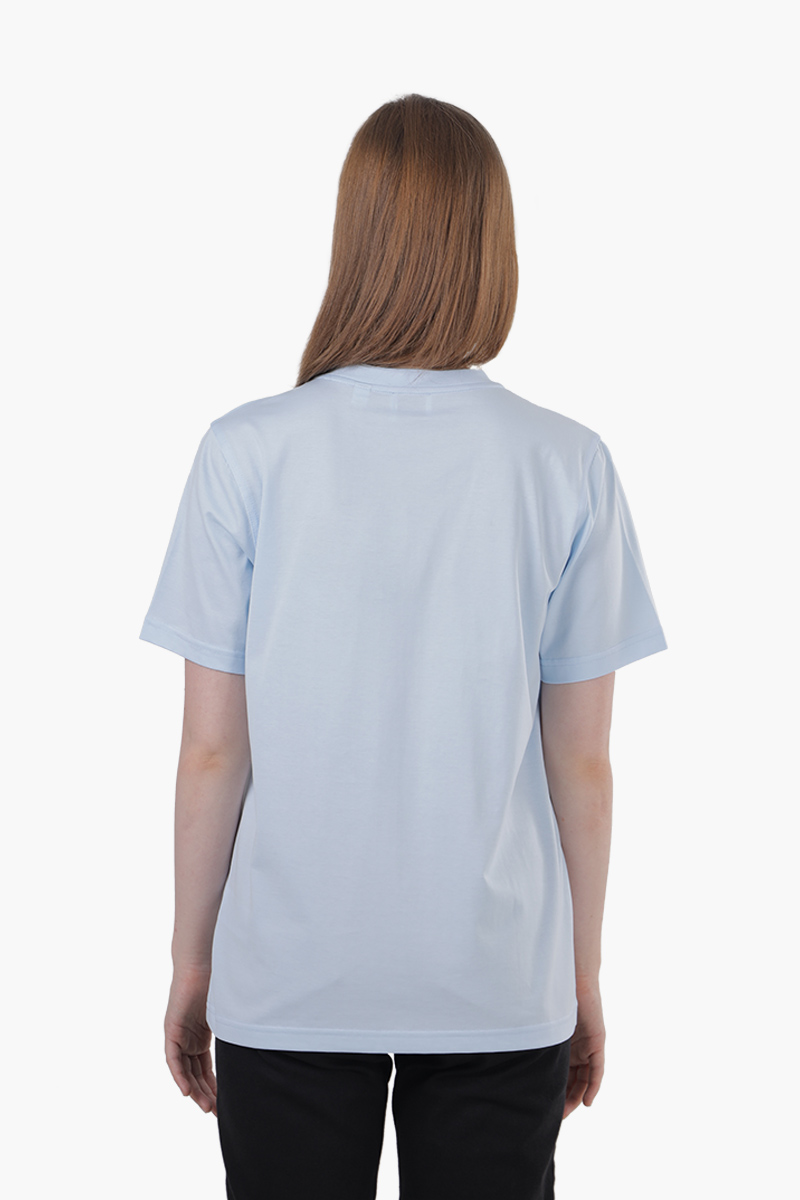 BURBERRY Women Organic Cotton Logo Print T-Shirt in Pale Blue 1