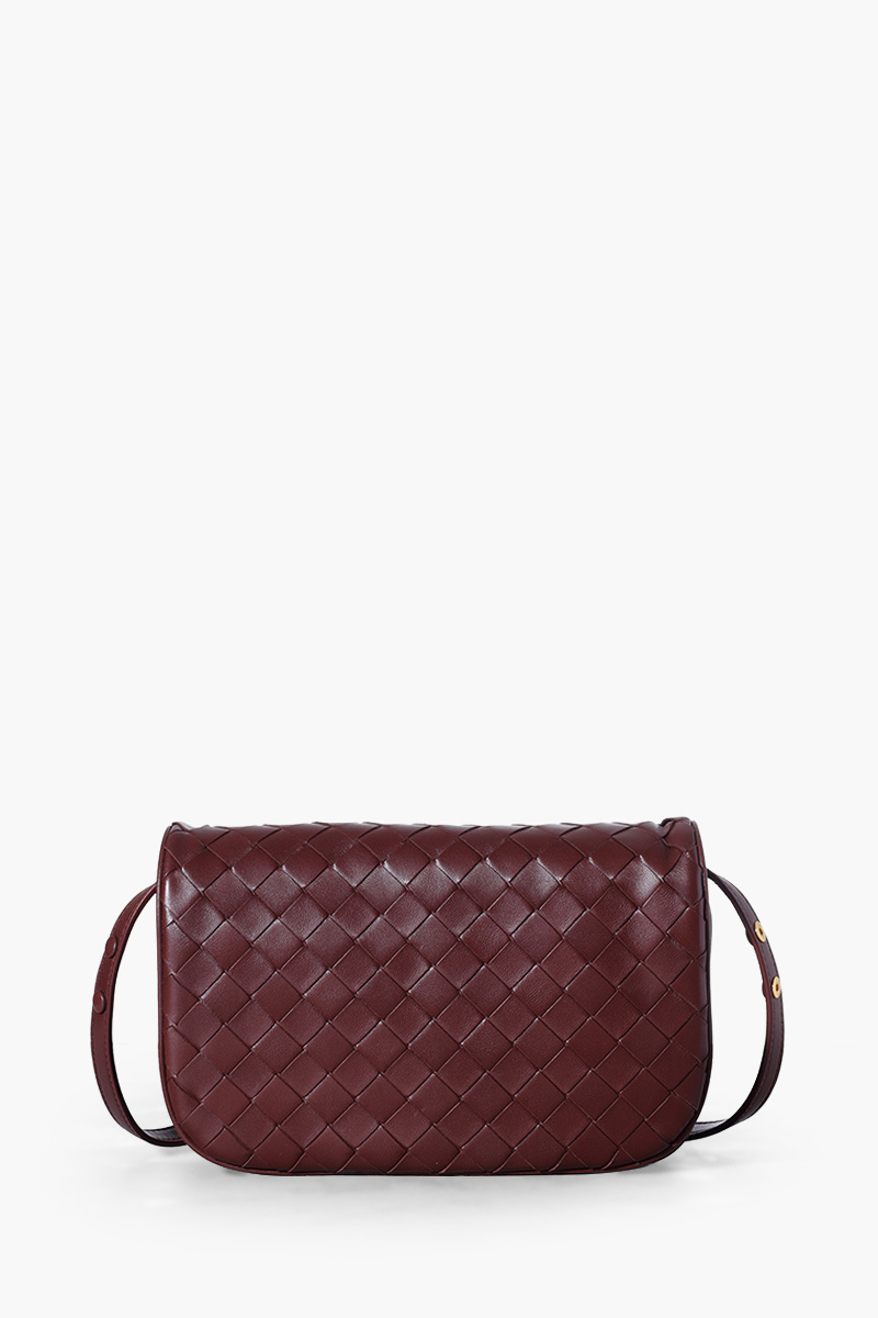 BOTTEGA VENETA Intrecciato Puff Pouch On Strap in Madder Brown Leather 0