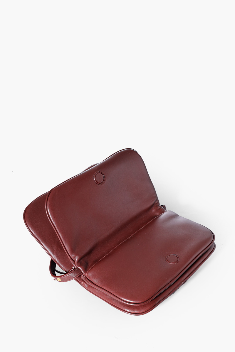 BOTTEGA VENETA Intrecciato Puff Pouch On Strap in Madder Brown Leather 3