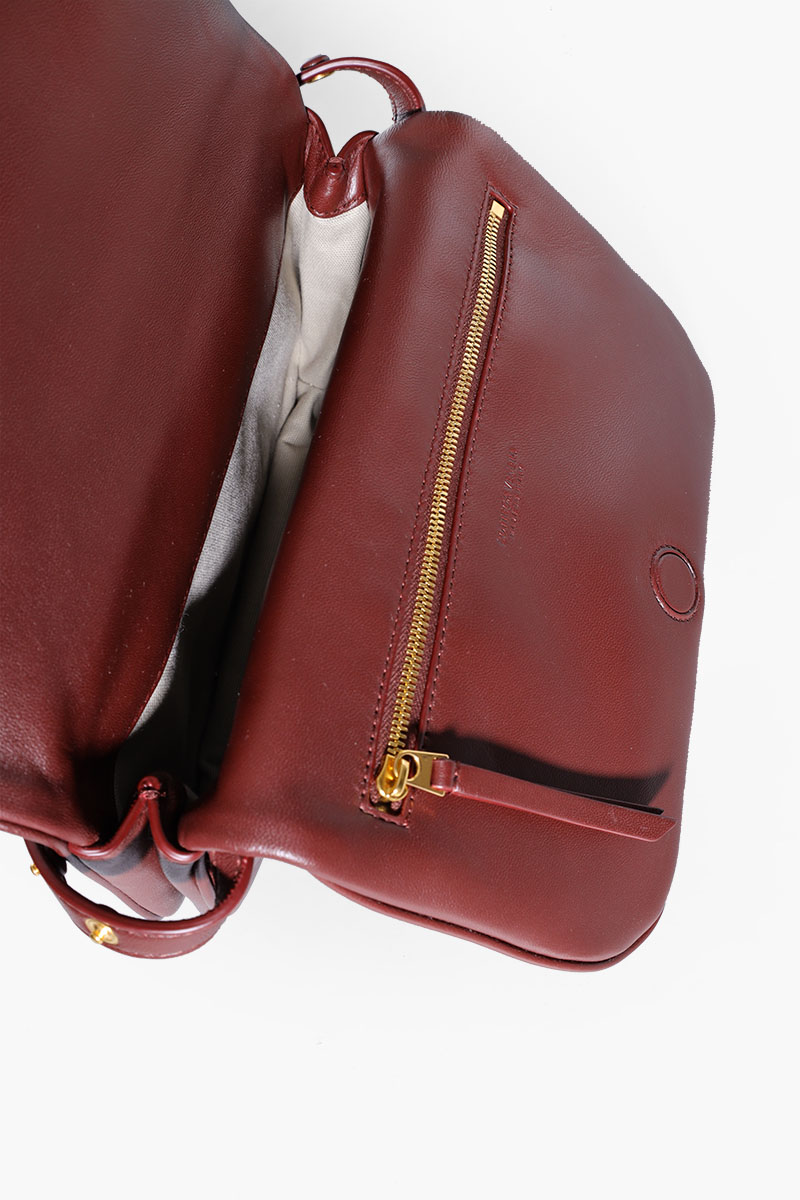 BOTTEGA VENETA Intrecciato Puff Pouch On Strap in Madder Brown Leather 4