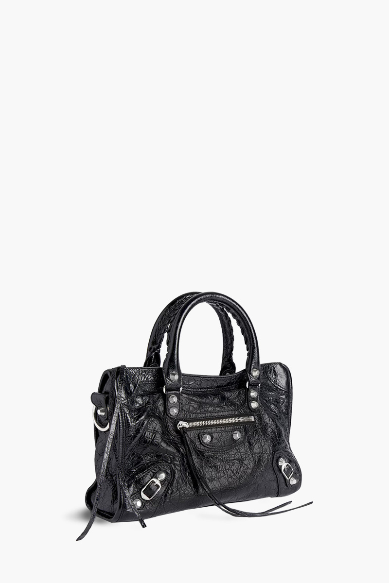 BALENCIAGA Small Le City Bag in Black Arena Lambskin SHW 2