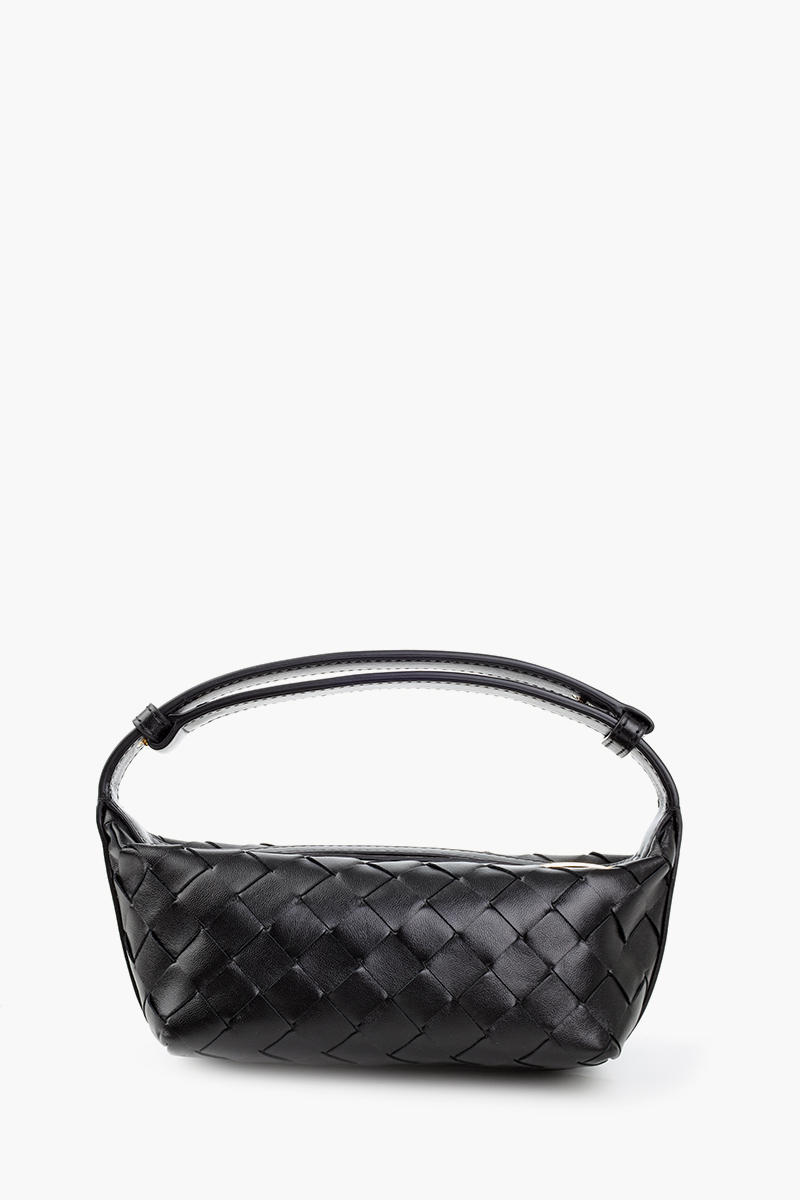 BOTTEGA VENETA Wallace Town Intrecciato Pouch Shoulder Bag in Black GHW Leather 2