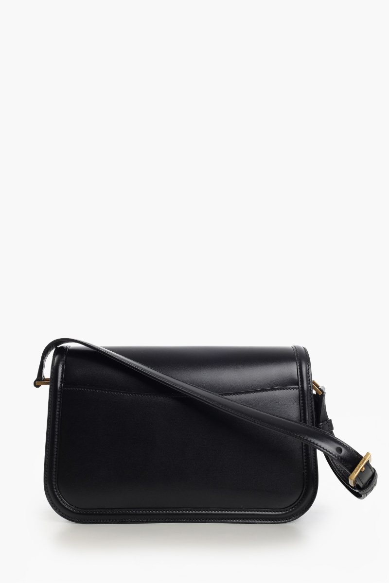 SAINT LAURENT Small Solferino Shoulder Bag in Black Box Leather 2