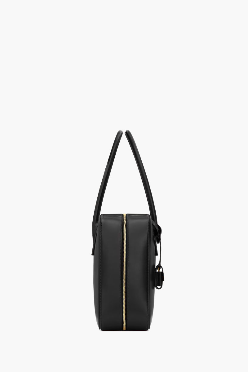 SAINT LAURENT Medium Sac De Jour Bauletto Bag in Black Box Leather Bronze Hardware 1