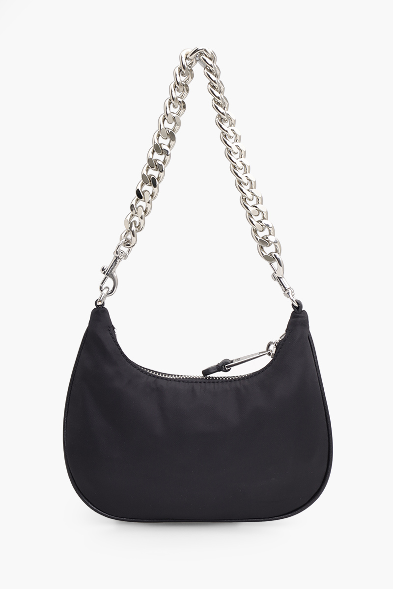 MOSCHINO Small Lettering Logo Hobo Bag in Black SHW 1