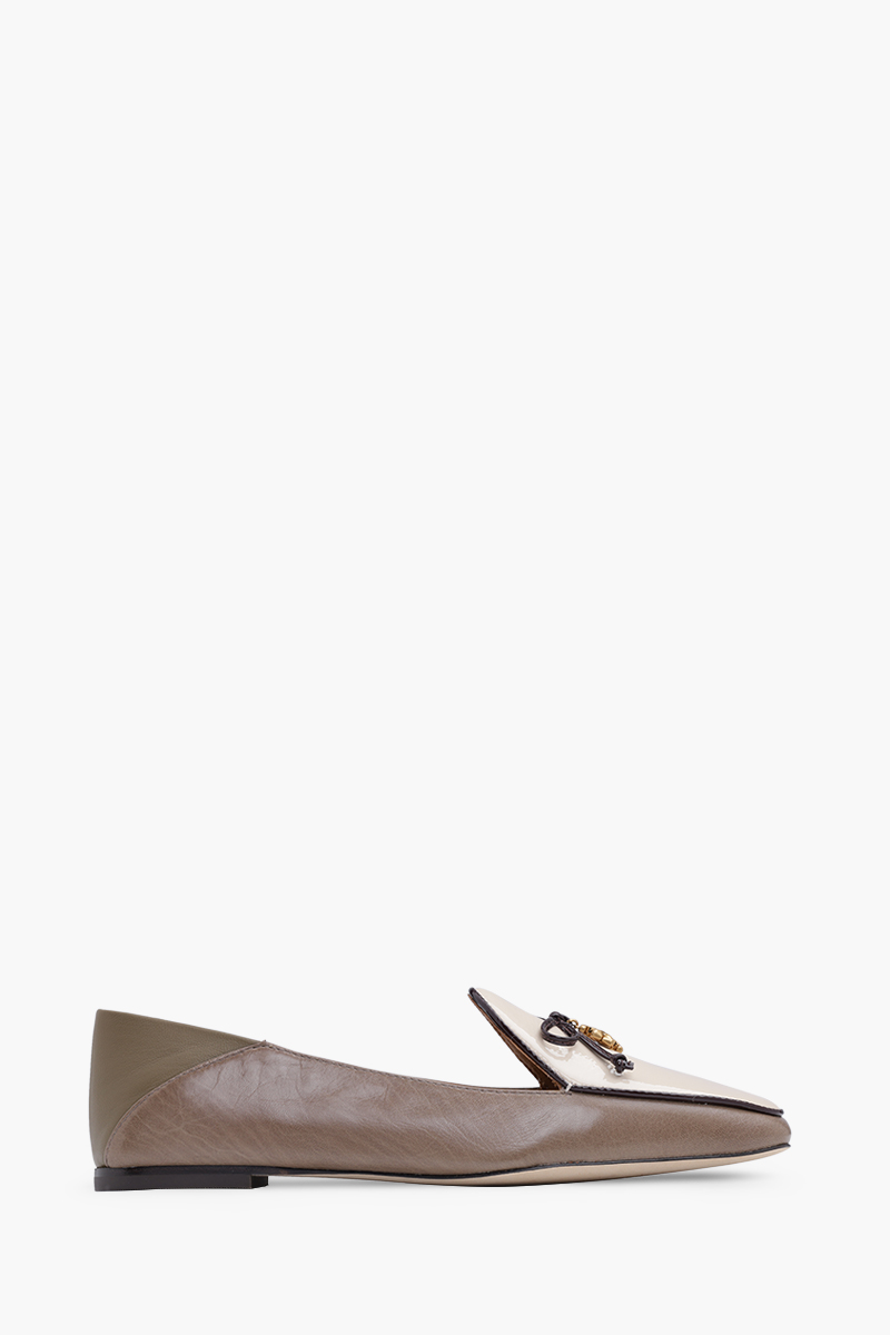 TORY BURCH Charm Loafers in Olive/Brie Calf 0